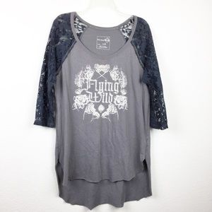 Free People We the Free Lace Detail Tee